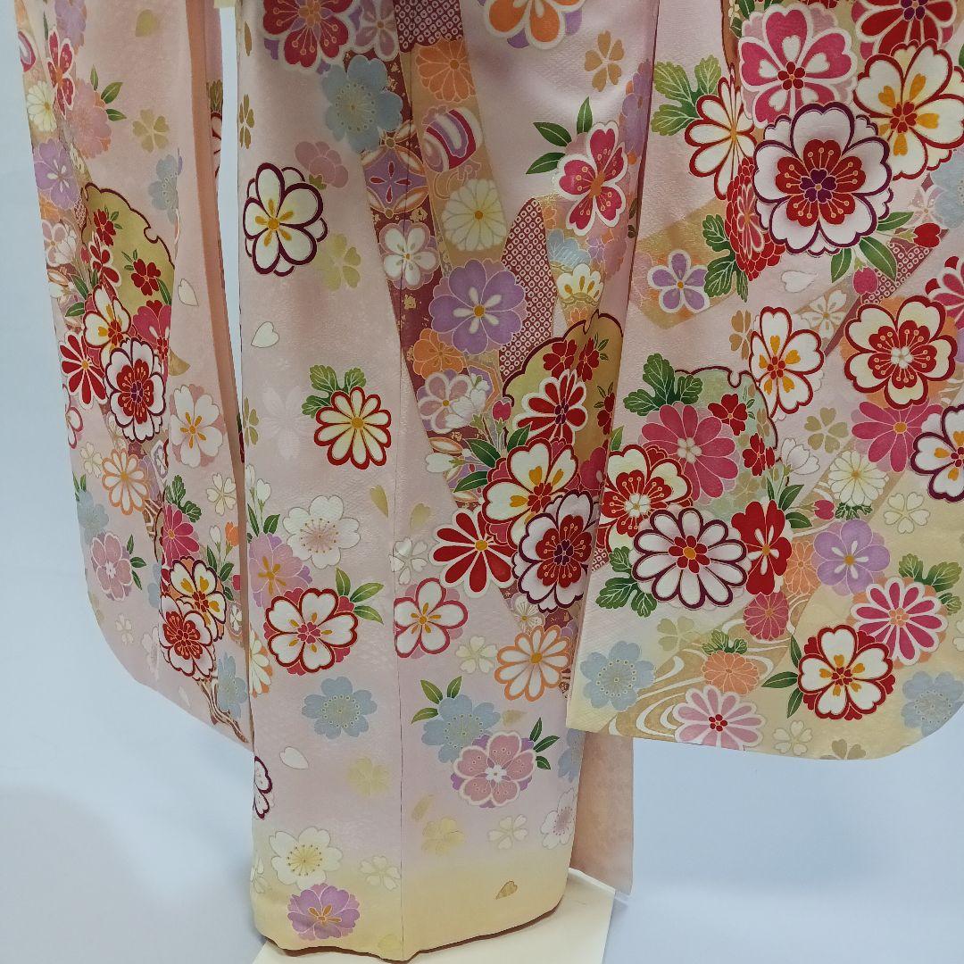 薄桃×薄黄　振袖フルセット　未使用品