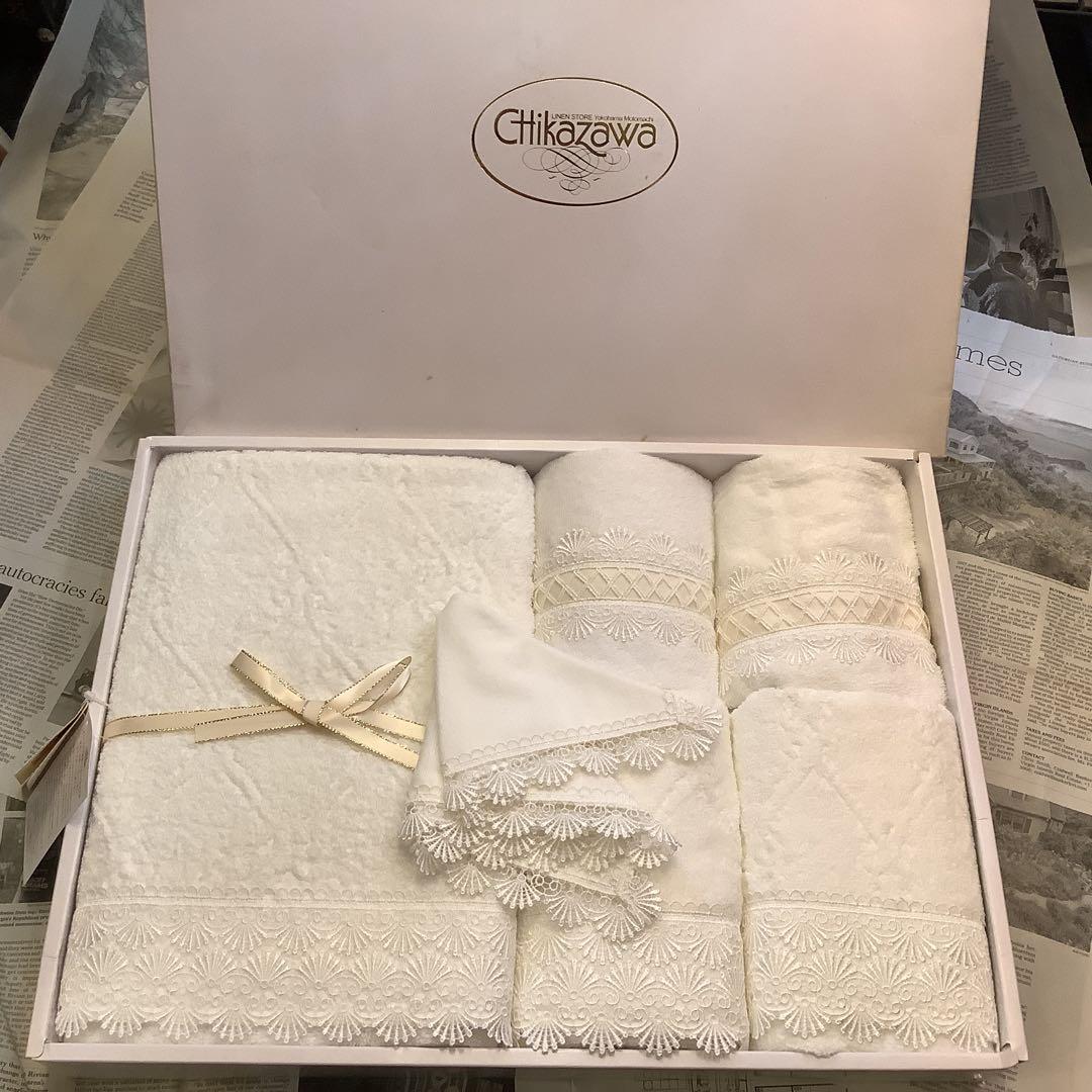 新品 バスタオル CHIKAZAWA 近沢レース 内野 タオルセット ハンカチ