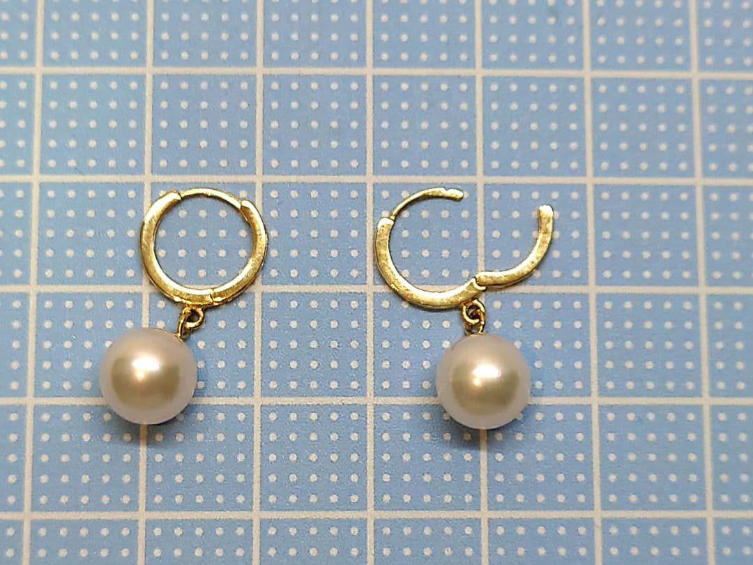 あこや真珠　k18フープピアス