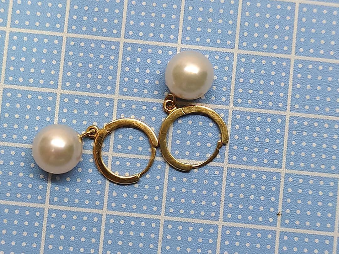 あこや真珠　k18フープピアス