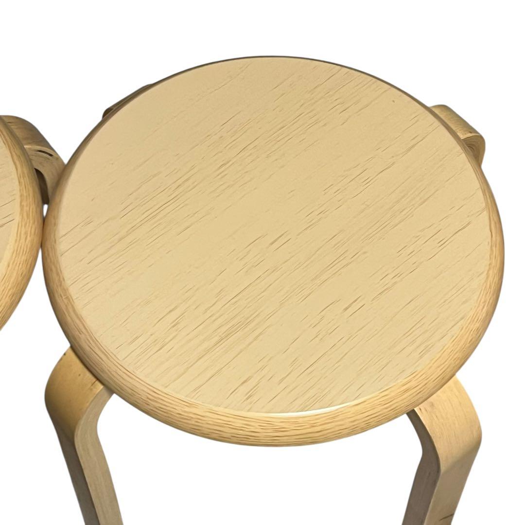 木製曲木チェア スツール スタッキング ナチュラル 4脚セット　不二貿易