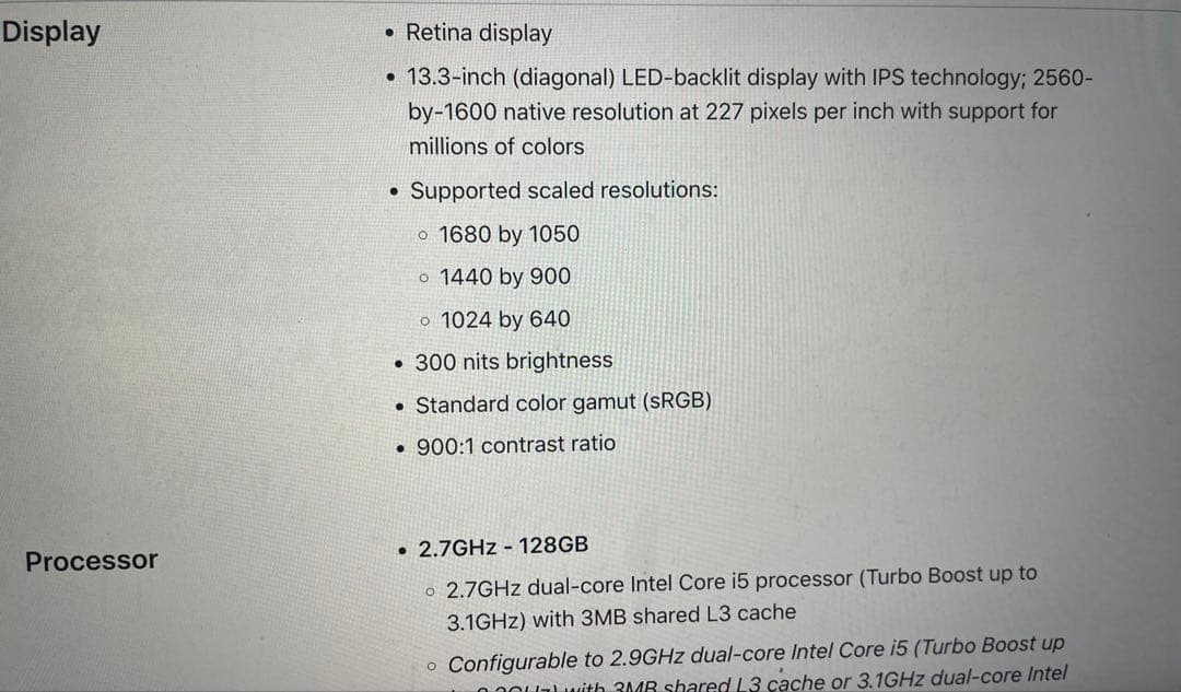 MacBook Pro 13シルバー 日本語配列　2015