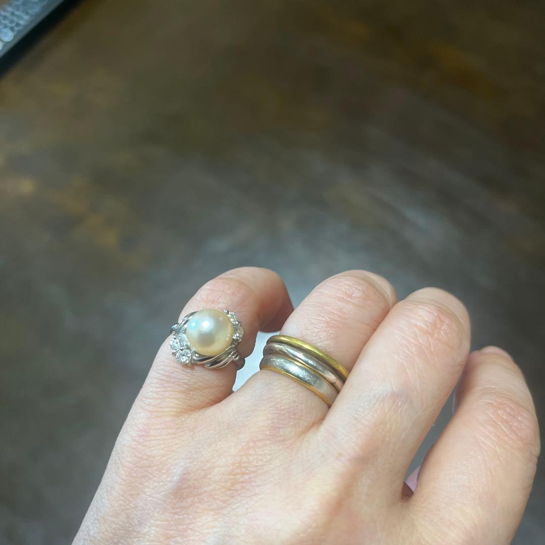 パール　プラチナpt900ダイヤ