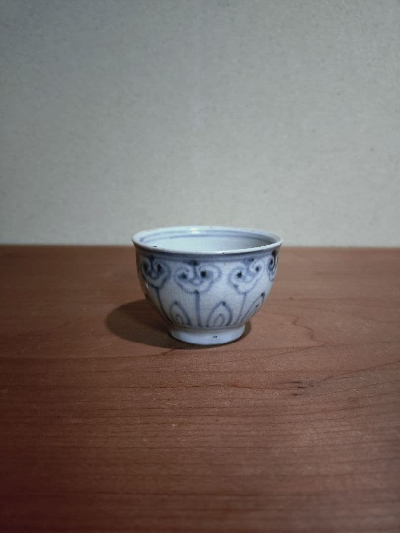 安南 青花 花紋 盃