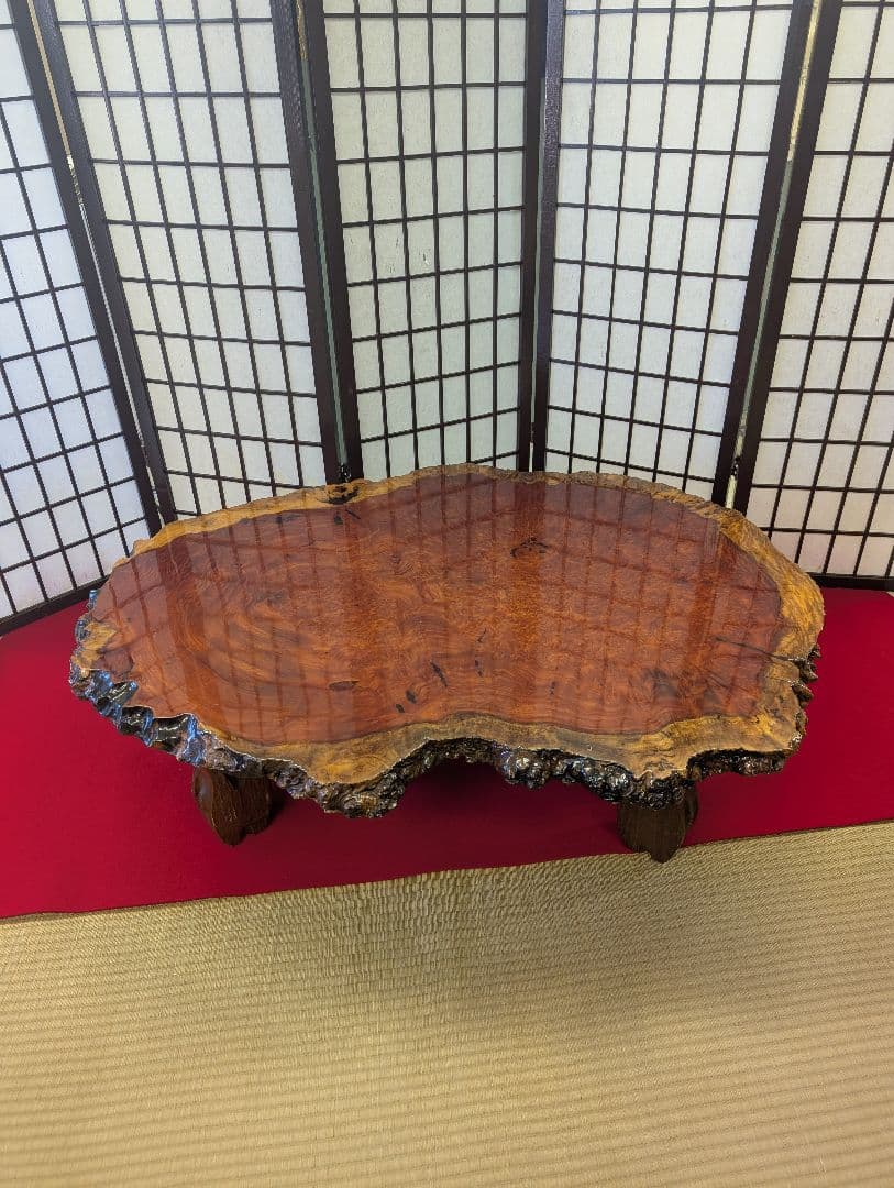 花梨瘤 瘤杢 玉杢 一枚板 総無垢 座卓 特大高級花梨材 葡萄杢 銘木 本花梨
