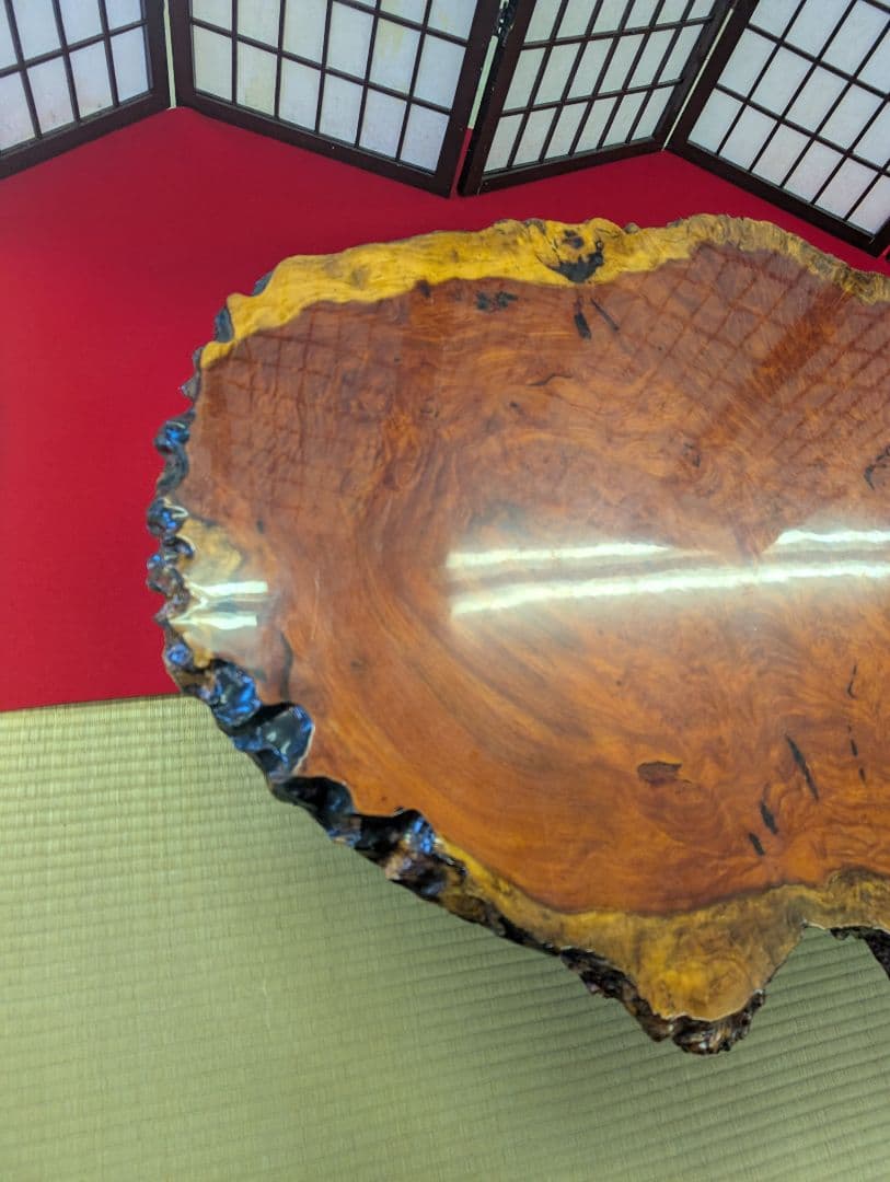 花梨瘤 瘤杢 玉杢 一枚板 総無垢 座卓 特大高級花梨材 葡萄杢 銘木 本花梨