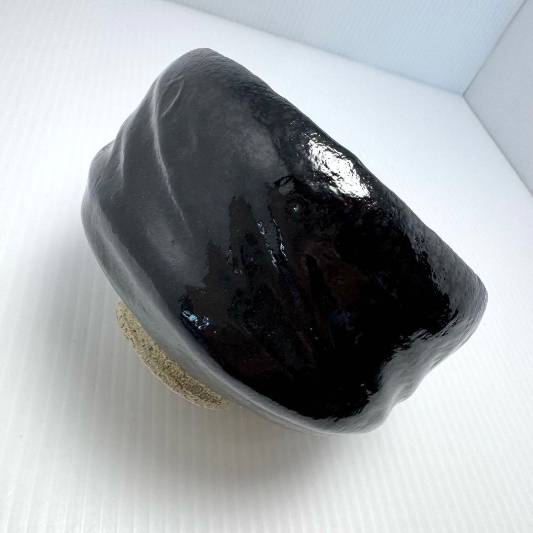 新品未使用 黒楽茶碗 三代佐々木松楽 楽焼 楽焼窯元 黒 共箱 説明書