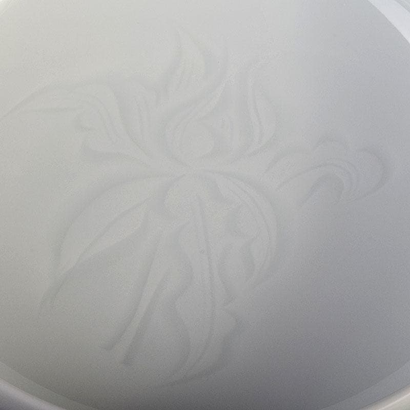 有田焼　二代　奥川忠右ェ衛門作　花文　白磁皿　5客　共箱　C　6927