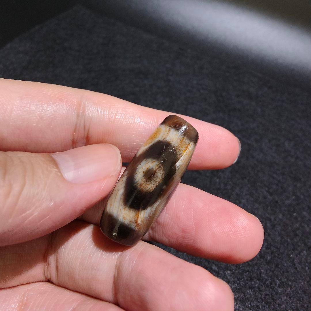 A27 朱砂老礦三眼天珠　天然石　鉱物　風水　開運　御守り　天珠　ブレスレット