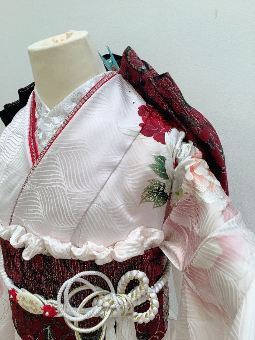 うすピンクの可愛らしい牡丹の振袖フルセット