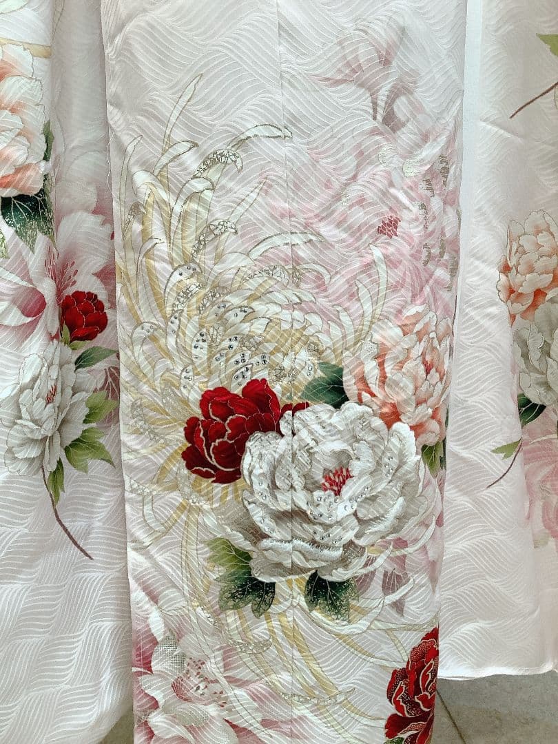 うすピンクの可愛らしい牡丹の振袖フルセット