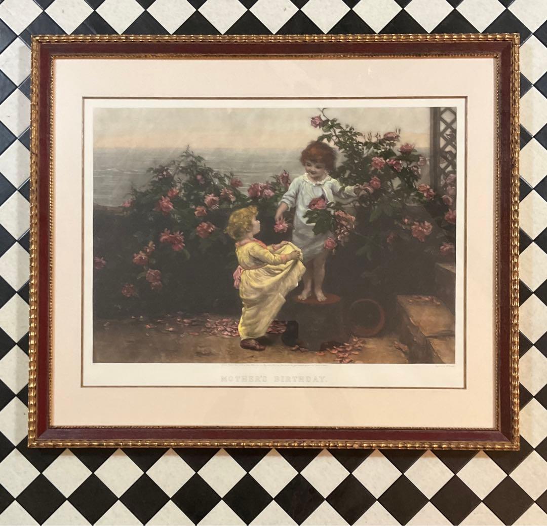 絵画、額縁、フレデリック・モーガン、英国、油彩画家、アンティーク、美術品、複製画