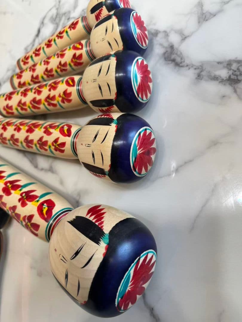 こけしセット（赤い花柄）5種類