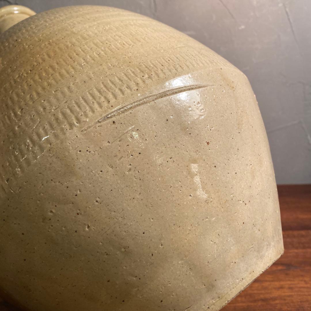 時代物 通い徳利 飛び鉋 大壺 骨董品 花入 酒器 花器 古道具