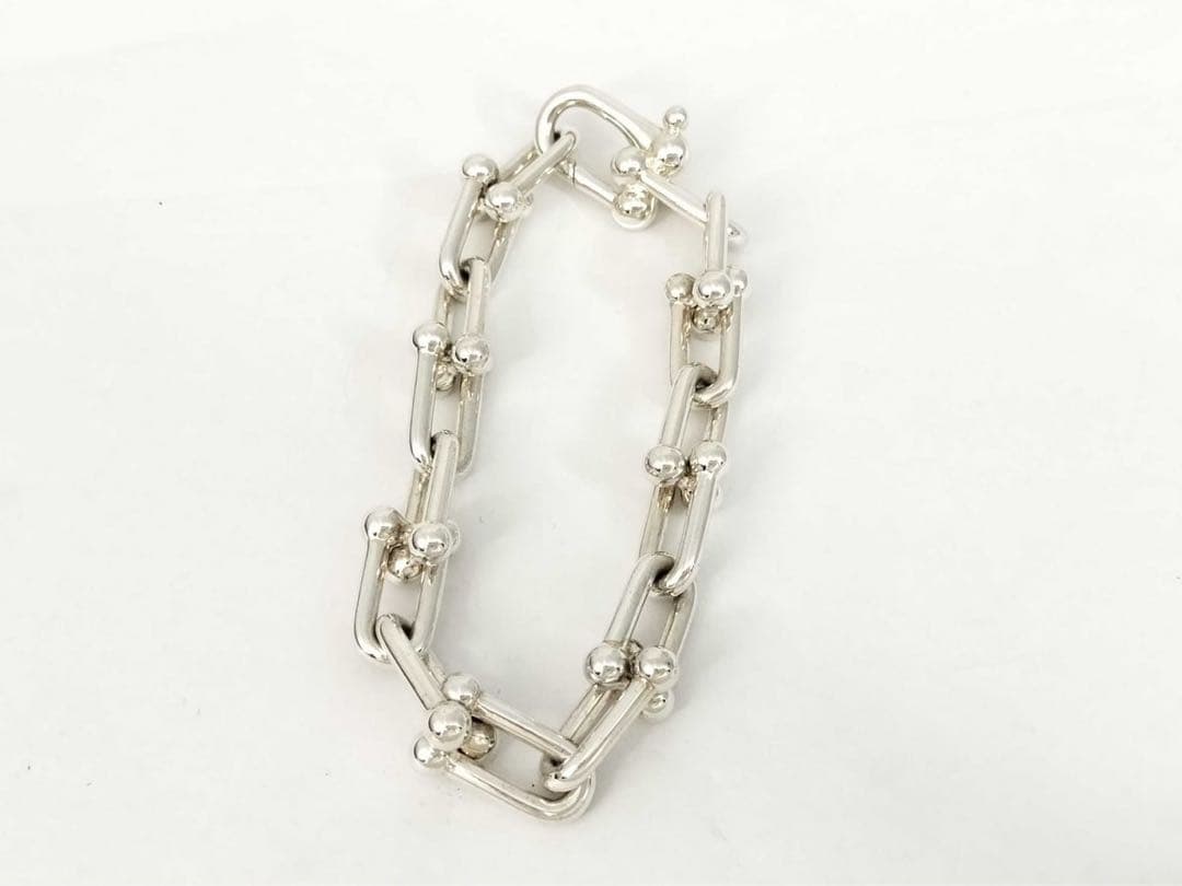 Tiffanyハードウェアリンクブレスレットラージ SV925 15コマ