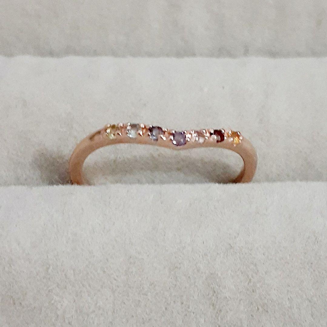 エテ K10PG Vライン アミュレット ピンキーリング