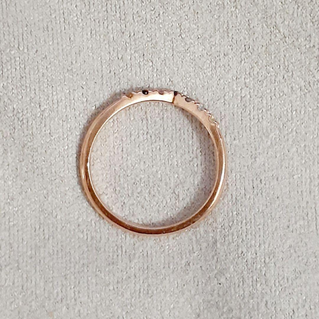 エテ K10PG Vライン アミュレット ピンキーリング