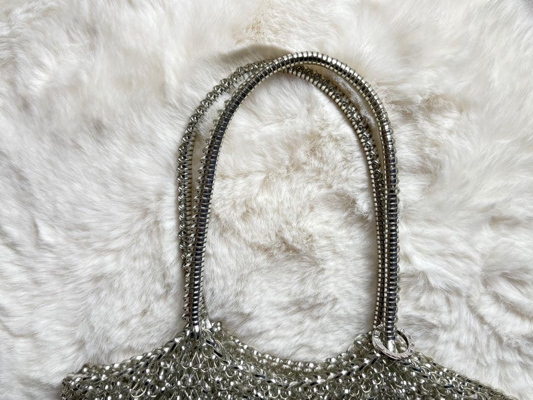 ANTEPRIMA ワイヤーバッグ スクエア ラインストーン ロゴ リング