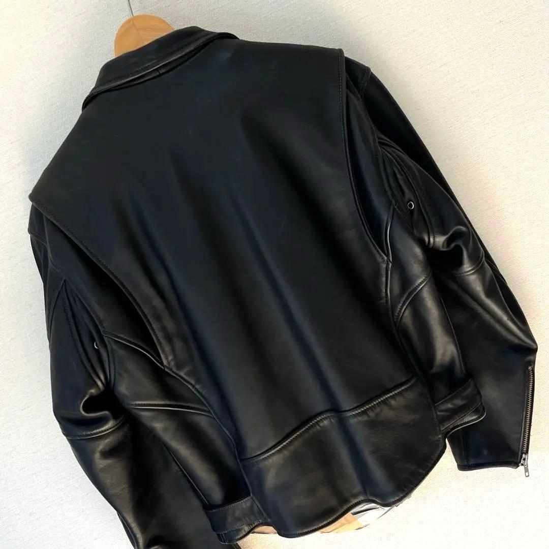 NANKAI ナンカイ　ダブルライダースジャケット レザー Lサイズ　ブラック