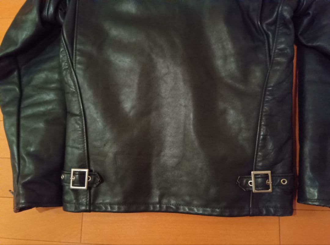 美品SCHOTTシングルライダース14134黒ブラック米国製オイルドカウレザー