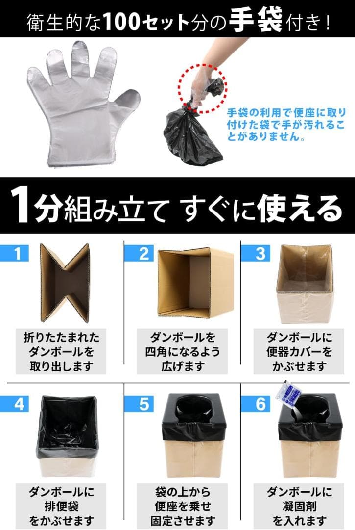 どこでも携帯トイレ Sサイズ 非常用 災害用