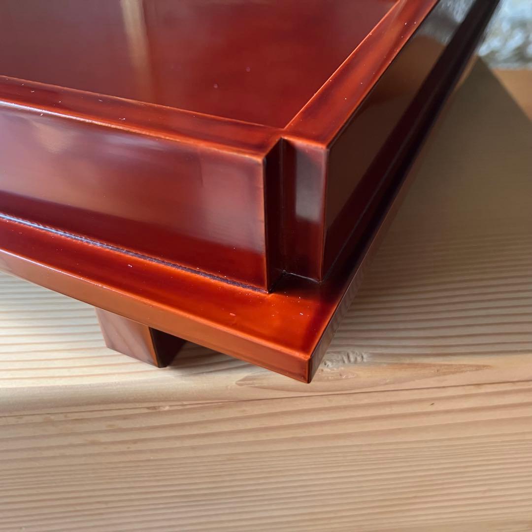 象彦 脚付き盆 溜塗り