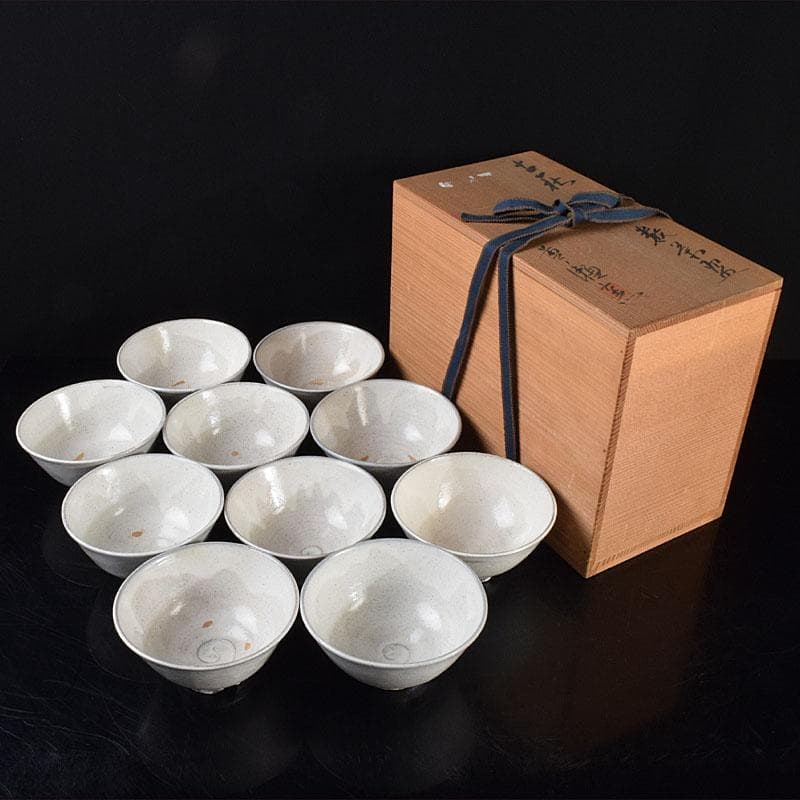 茶道具　黄ノ瀬窯　古萩　数茶碗　十客　共箱　M　R9166