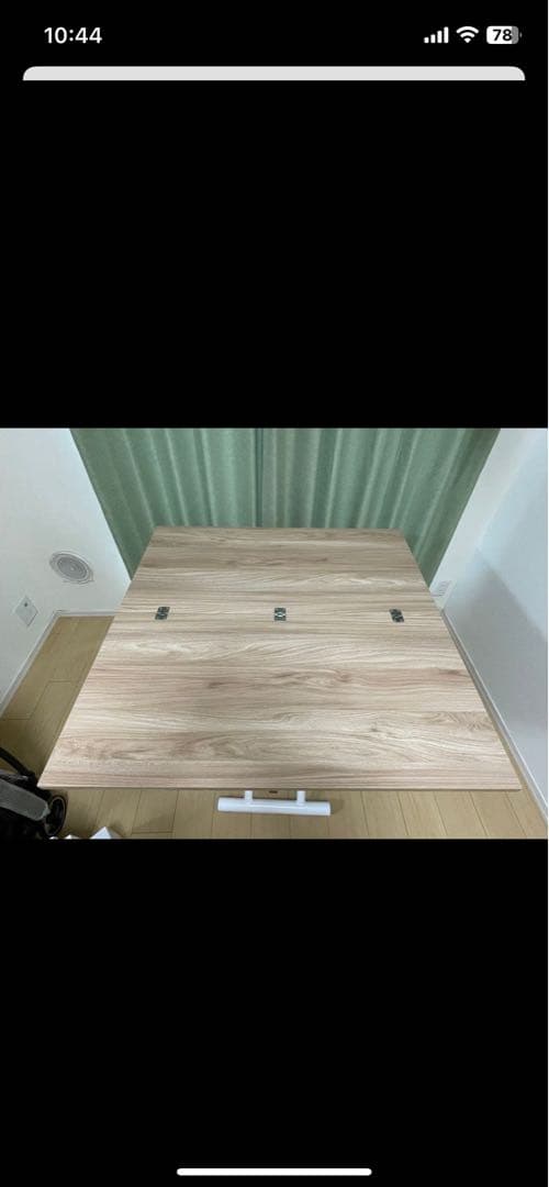 昇降式テーブル　ナチュラル　ホワイト