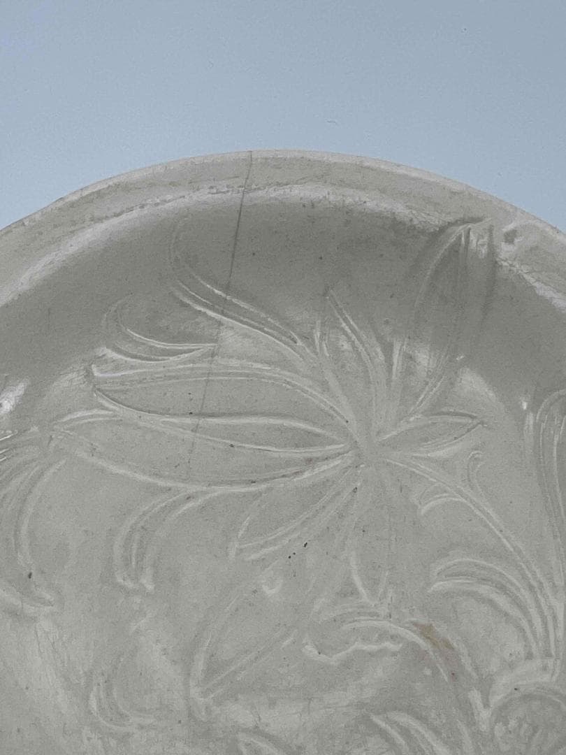 宋時代 定窯　白磁刻花皿 小盤　茶道具　繊細　唐物　古物(E-88)