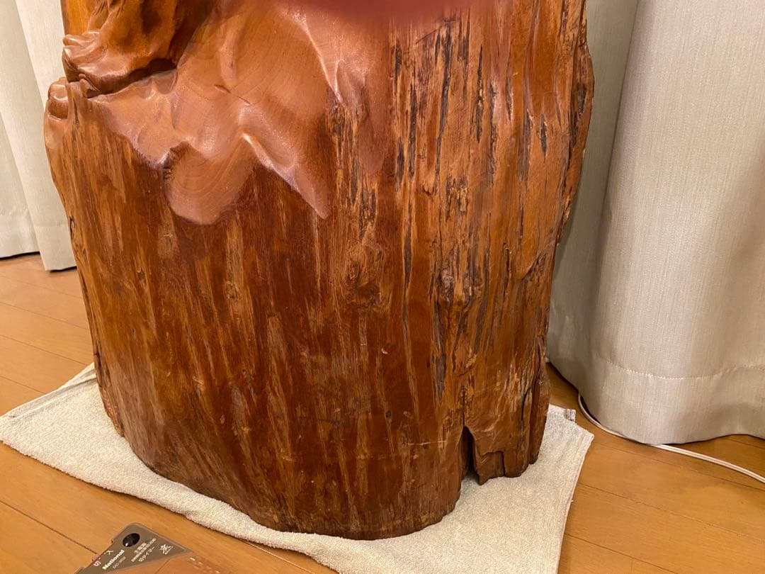 衝立　一刀彫　木彫り彫刻　天然木　間仕切り 和風 オブジェ