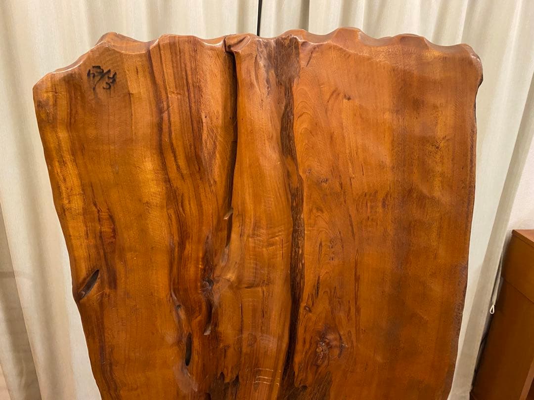 衝立　一刀彫　木彫り彫刻　天然木　間仕切り 和風 オブジェ