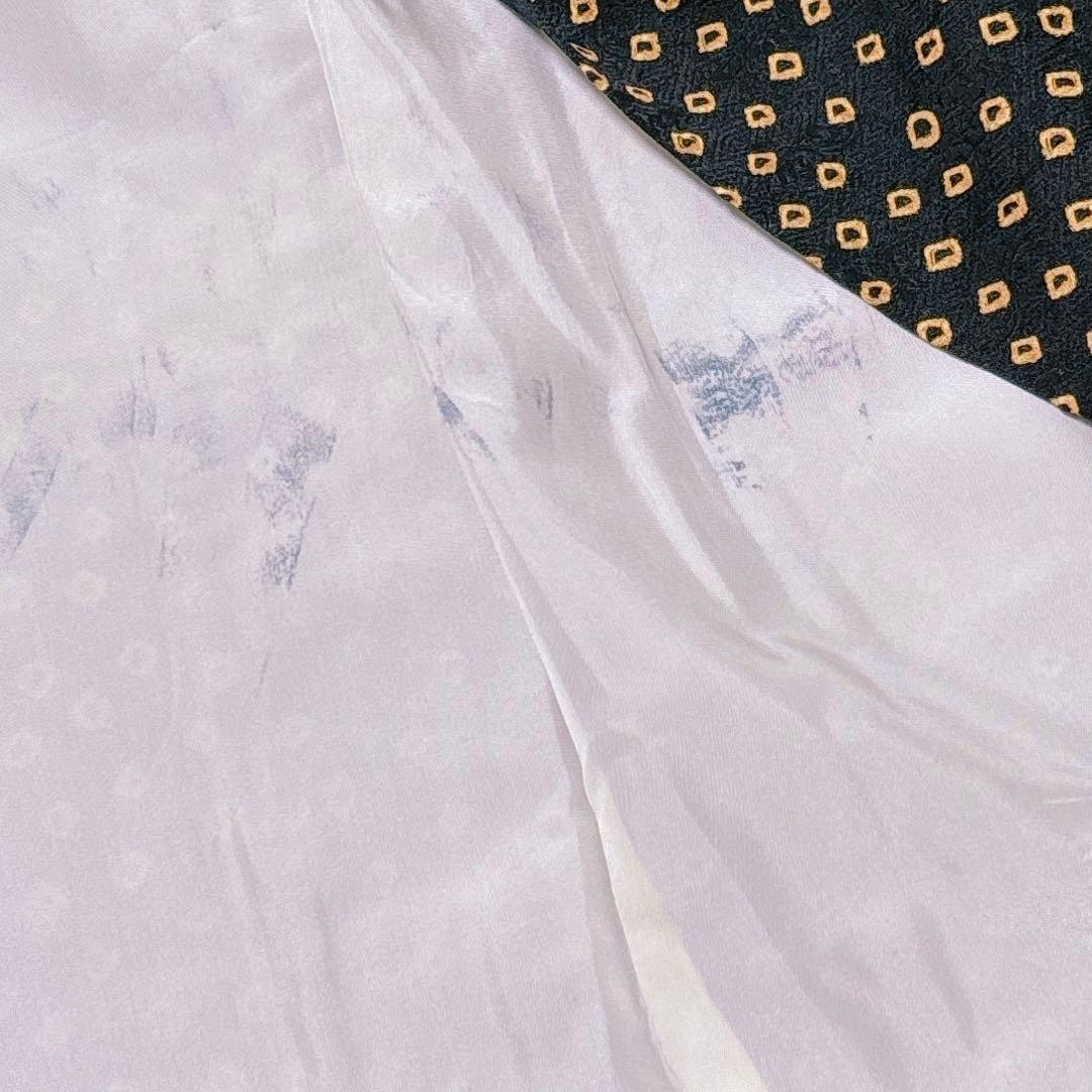 A147愛華 訪問着総絞り　正絹　波　花　身丈165cm