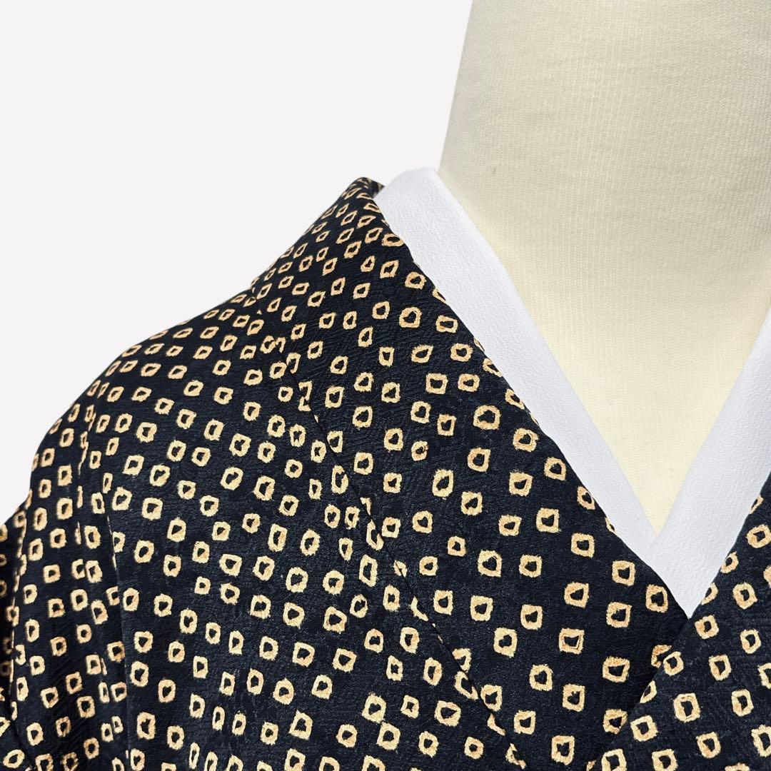 A147愛華 訪問着総絞り　正絹　波　花　身丈165cm