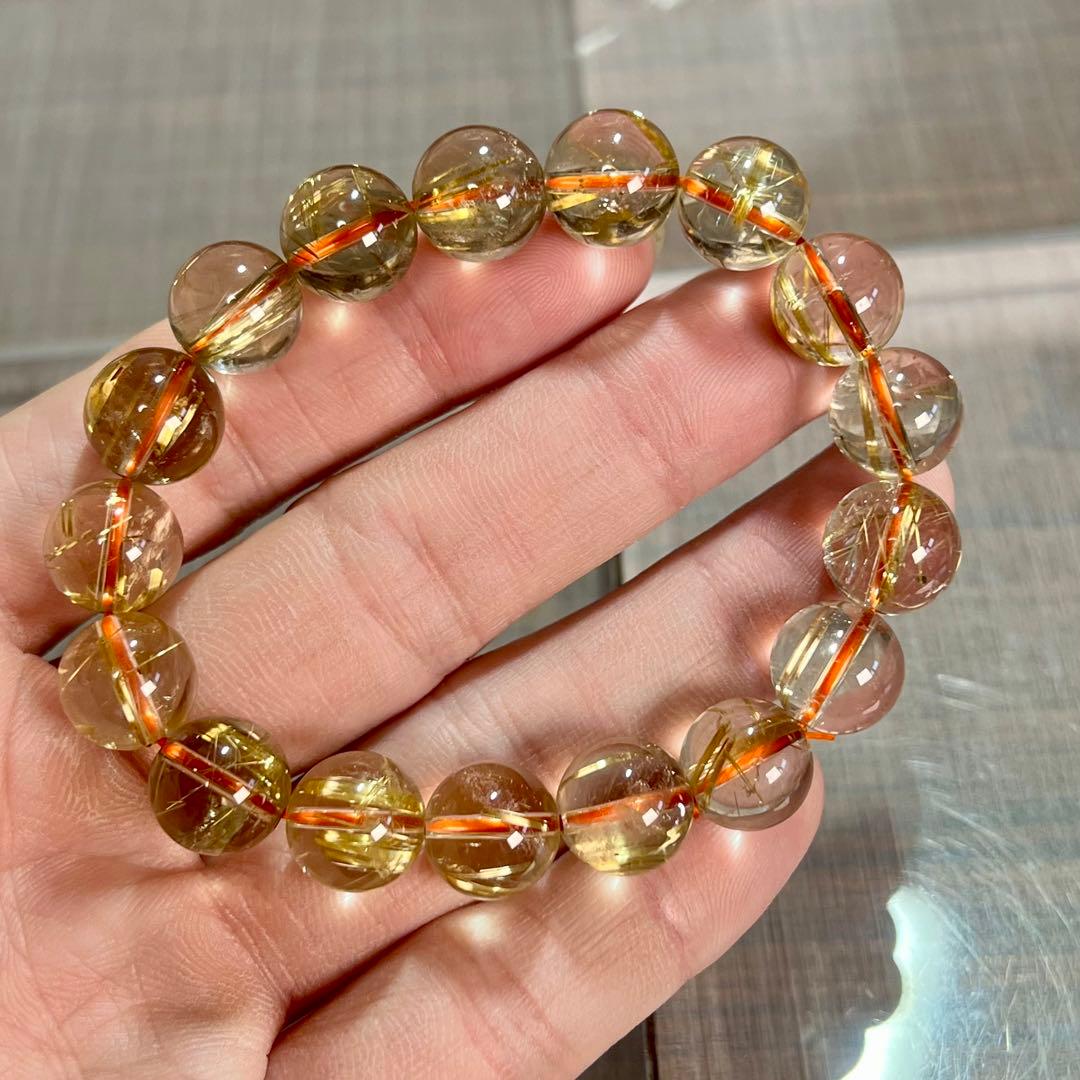 無着色の針　ゴールドルチルブレスレット　ルチルクォーツ　9-10