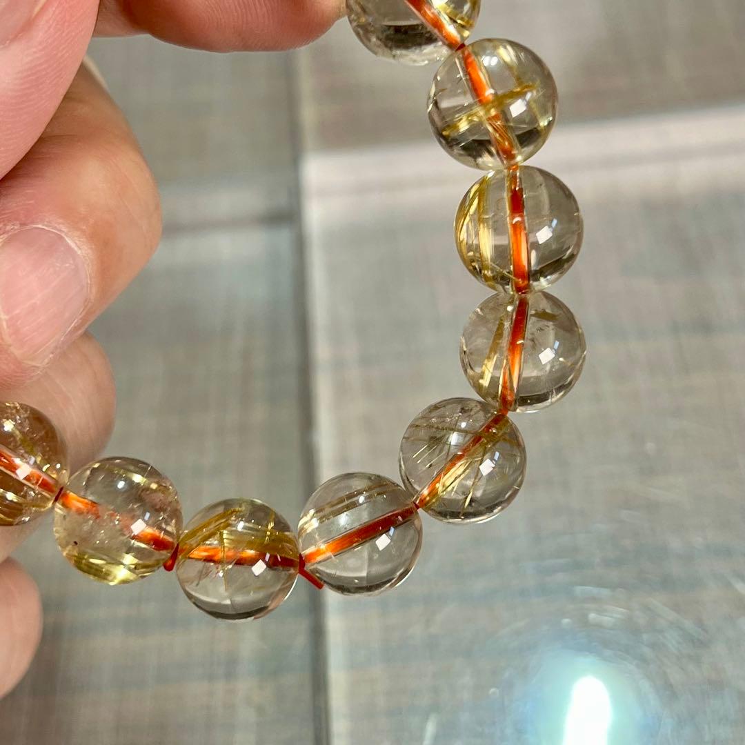 無着色の針　ゴールドルチルブレスレット　ルチルクォーツ　9-10