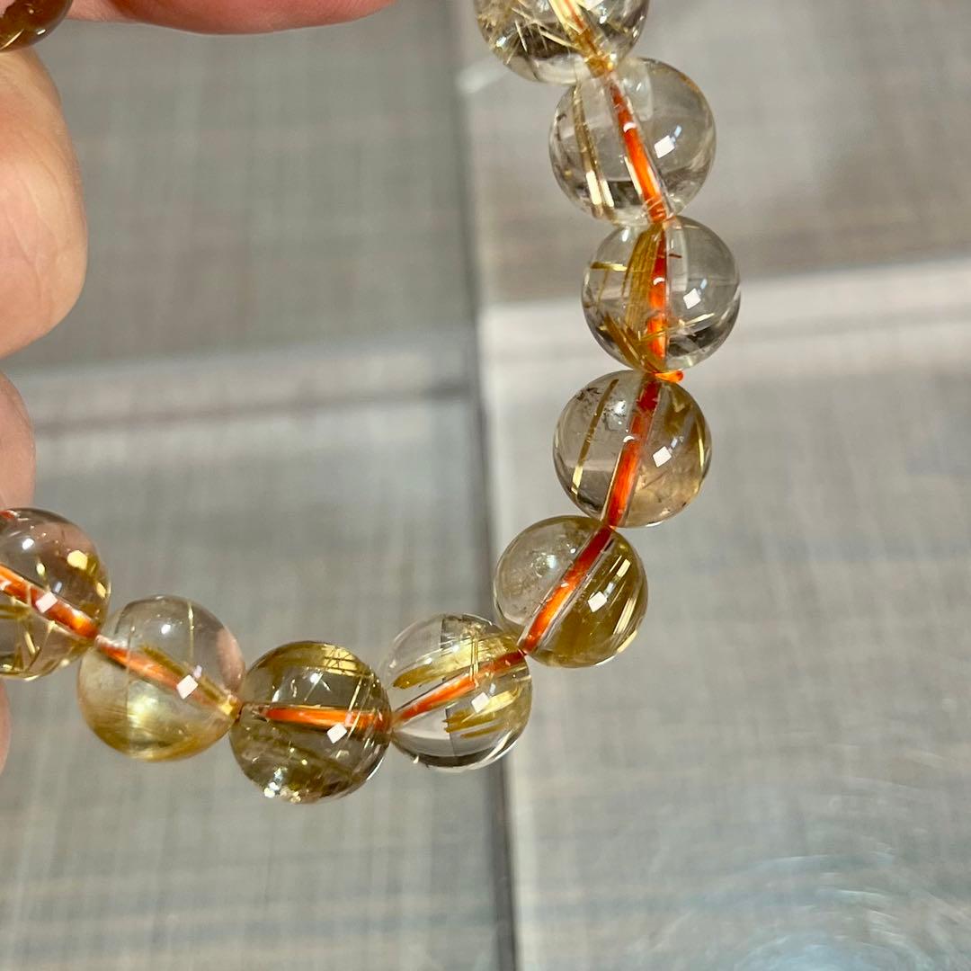 無着色の針　ゴールドルチルブレスレット　ルチルクォーツ　9-10