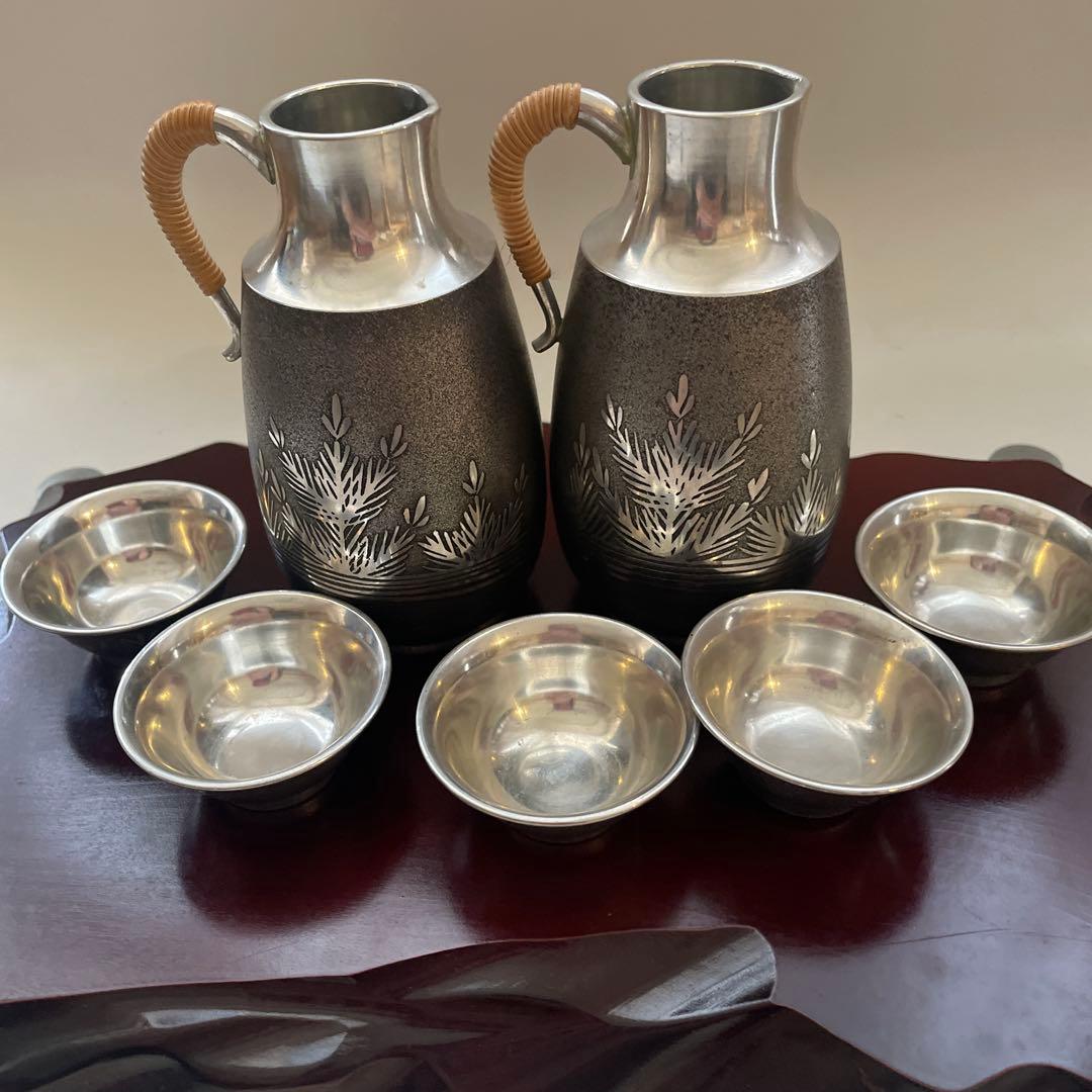 本錫　酒器セット　徳利　ぐい呑み