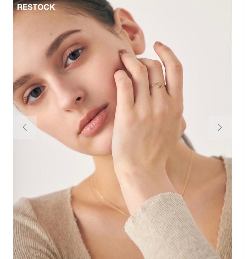 ete K10 ウェーブ リング 15号 レイヤード 美品