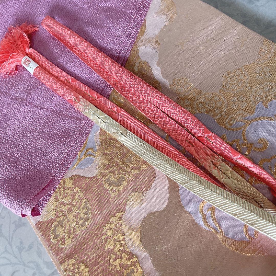 訪問着　フルセット　雪輪　紐紋様　檜垣地紋　金彩加工　着物　H7