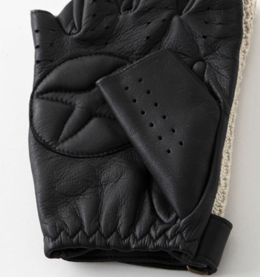 DENTS ドライビンググローブ フィンガーレス ヘアシープレザー