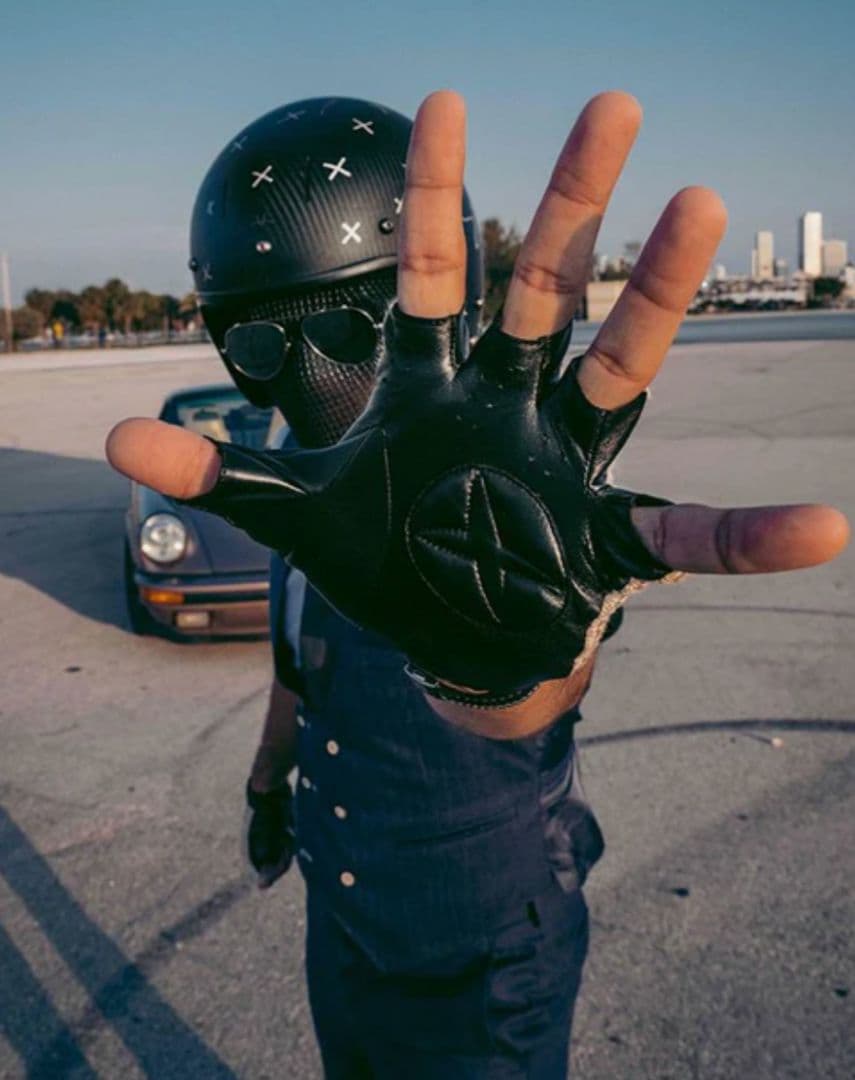 DENTS ドライビンググローブ フィンガーレス ヘアシープレザー