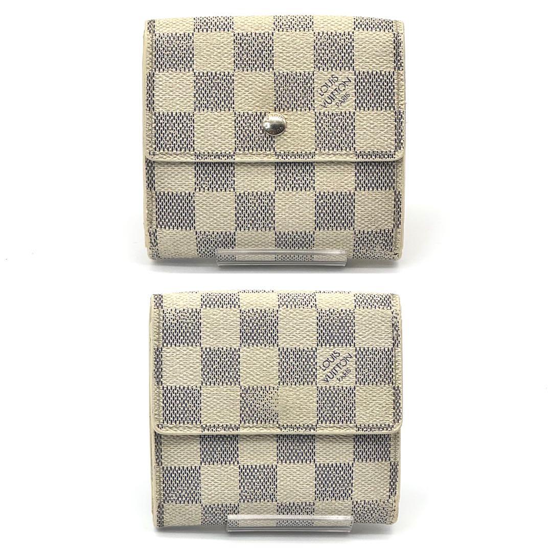 【新型美品】 ルイヴィトン ダミエアズール ポルトフォイユ エリーズ 三つ折り