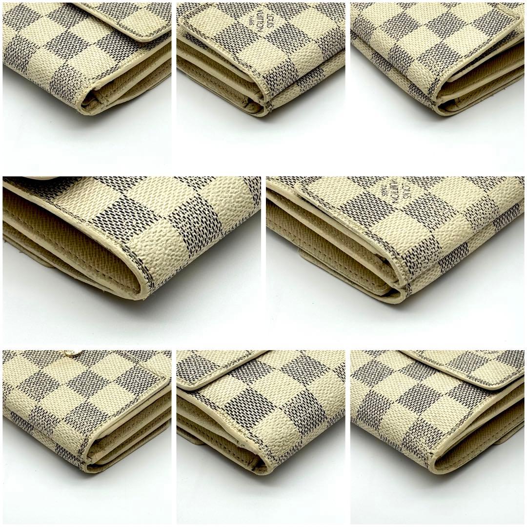 【新型美品】 ルイヴィトン ダミエアズール ポルトフォイユ エリーズ 三つ折り