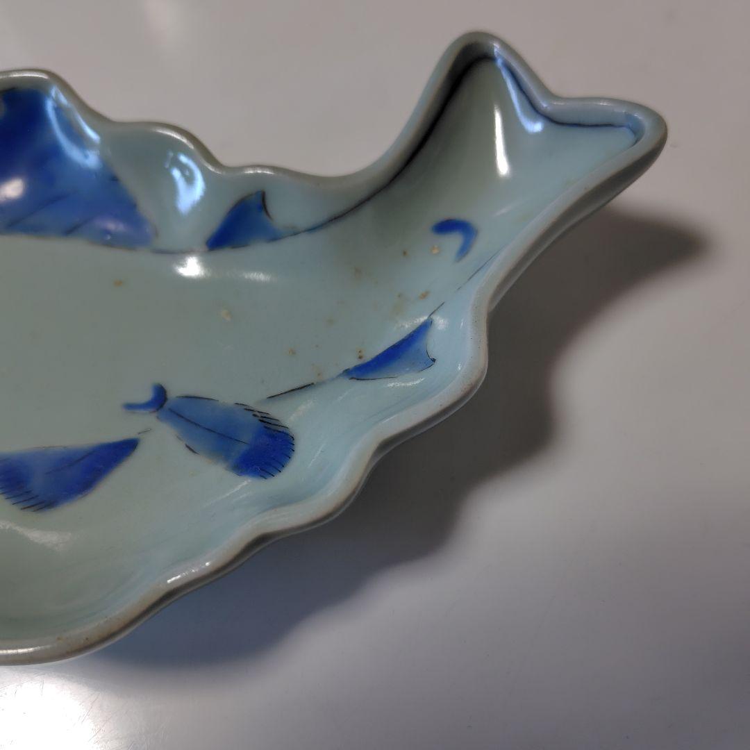 古伊万里 青磁染付 鮎皿