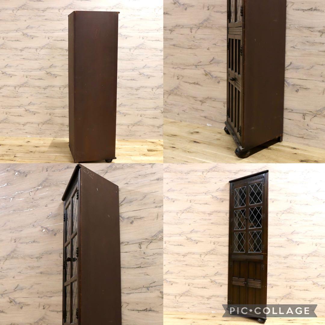 GMIS260○西洋 イギリス アンティーク コーナーキャビネット 飾り棚