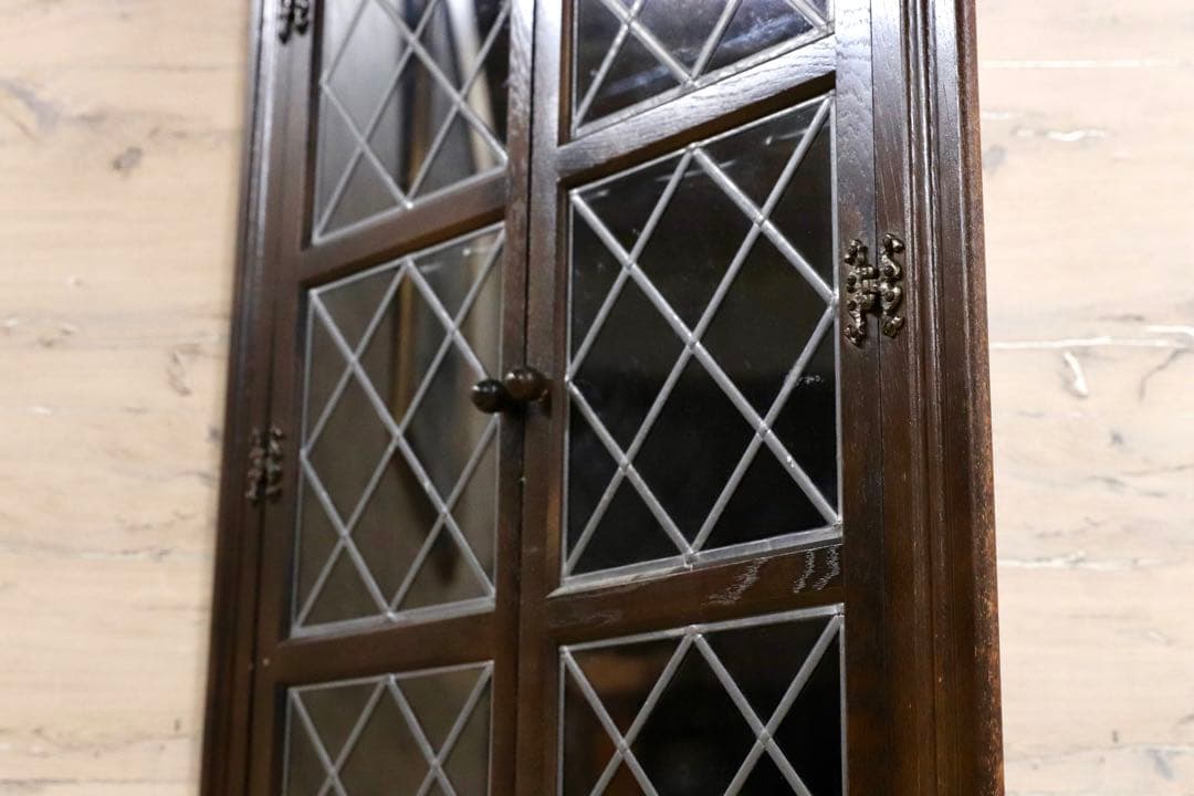 GMIS260○西洋 イギリス アンティーク コーナーキャビネット 飾り棚