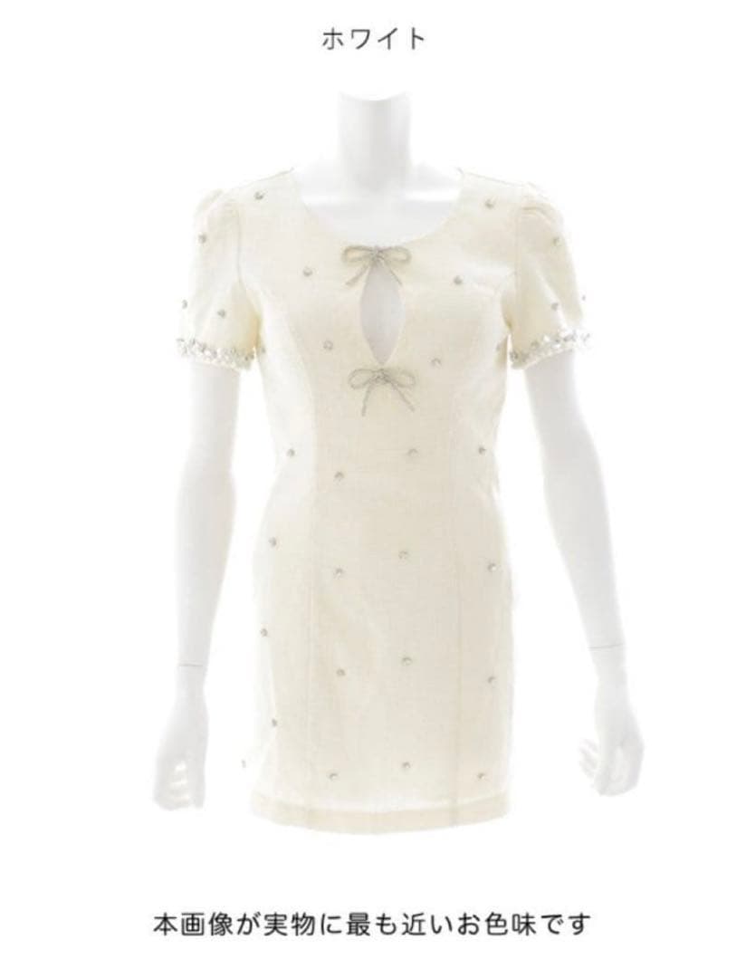 jewels キャバドレス　スパンコールミニワンピース　白　S