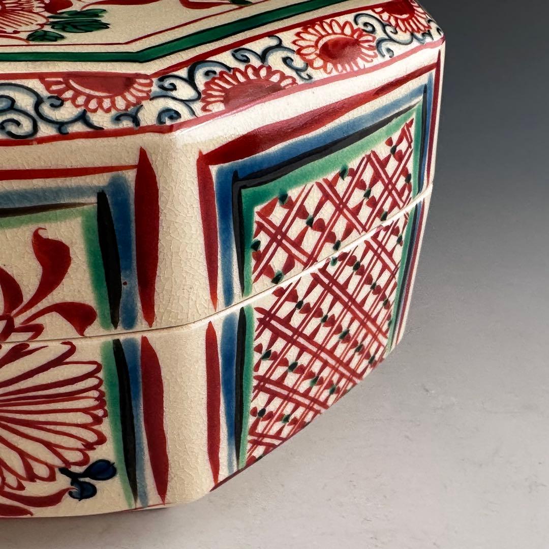 茶道具　安南手　赤絵　食篭　菓子器　前田宝泉　共箱　陶芸　京焼　茶会　稽古