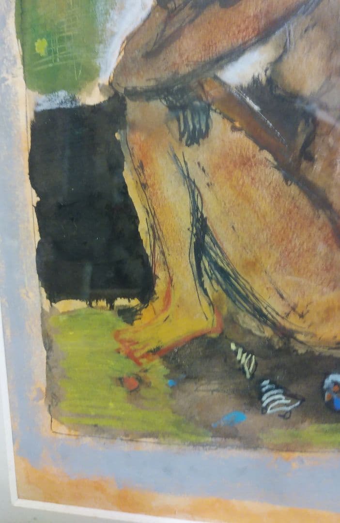 【鈴木 清 水彩画 風景画 】貝殻のある夜の海辺