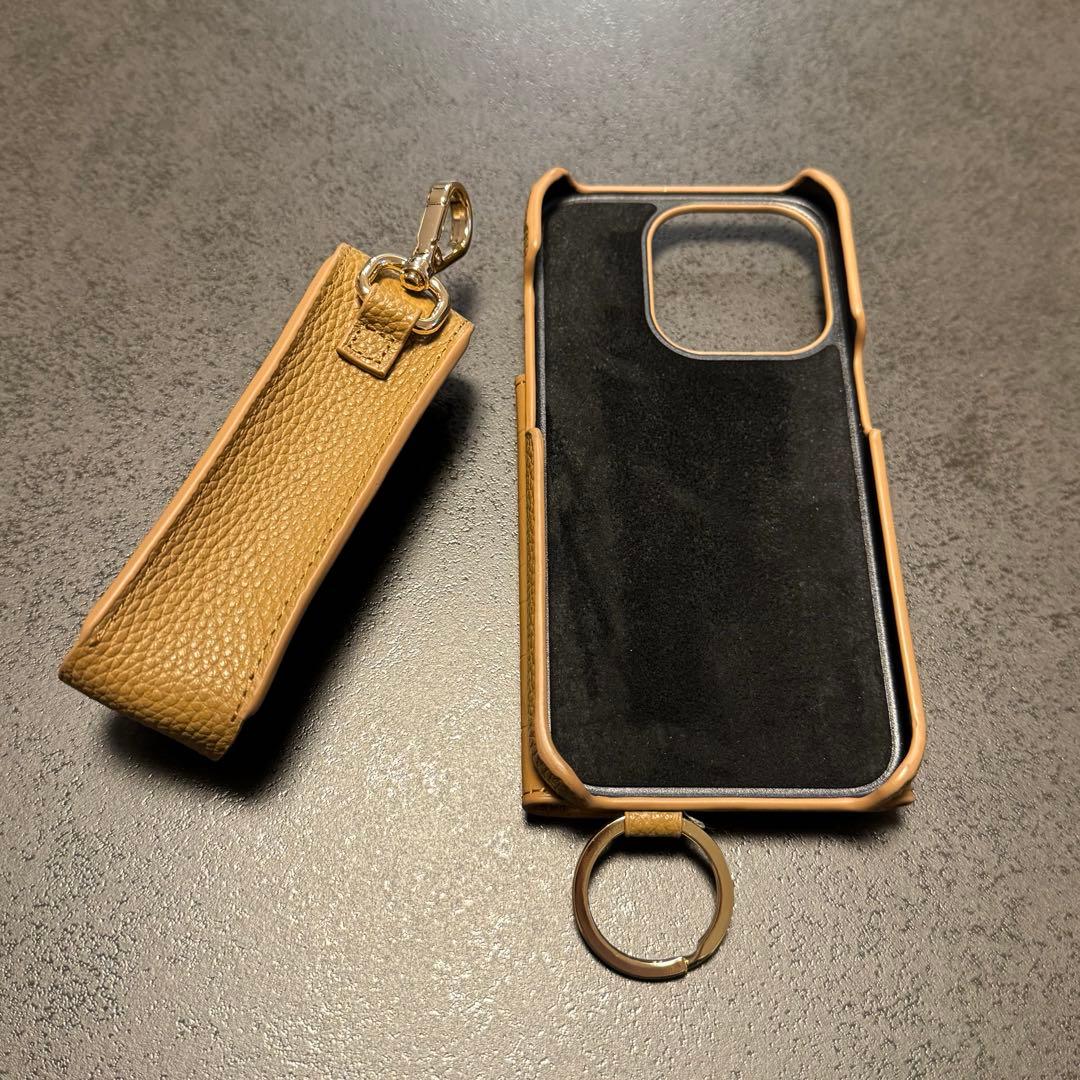 iPhone15Pro しいちゃん　スマホケース　リップケース　ベージュ